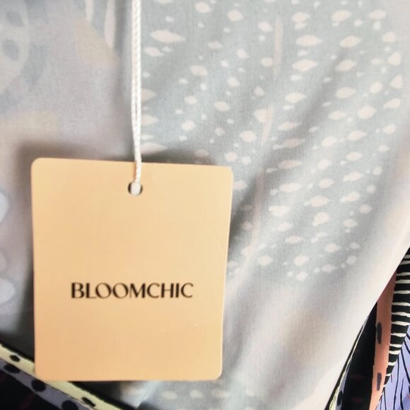 BloomChic Purple Floral Faux Wrap Dress Size 14/16 - Picture 7 of 8